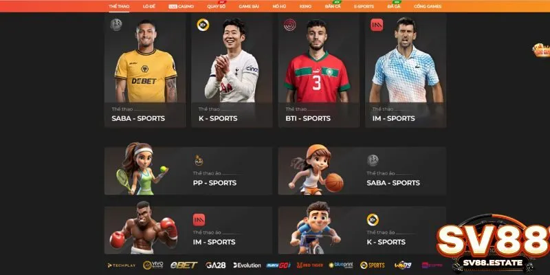 Các môn thể thao cho phép cá cược tại casino SV88
