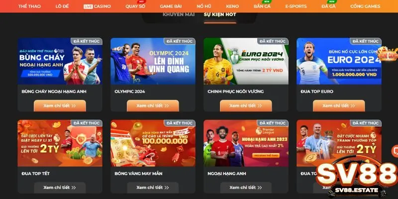 Những thể loại sự kiện thường được diễn ra tại nhà cái